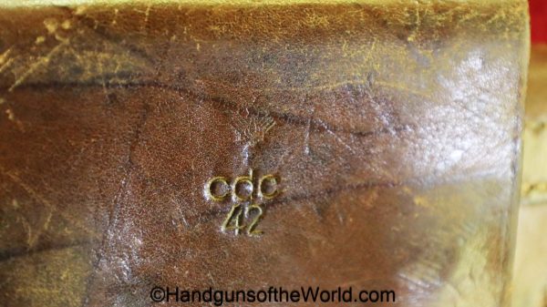 Femaru, P.Mod 37, Holster, brown, leather, Theuermann, dropping, pattern, CDC42, Luftwaffe, Eagle 2, original, collectible, E/2, German, Germany, WWII, WW2