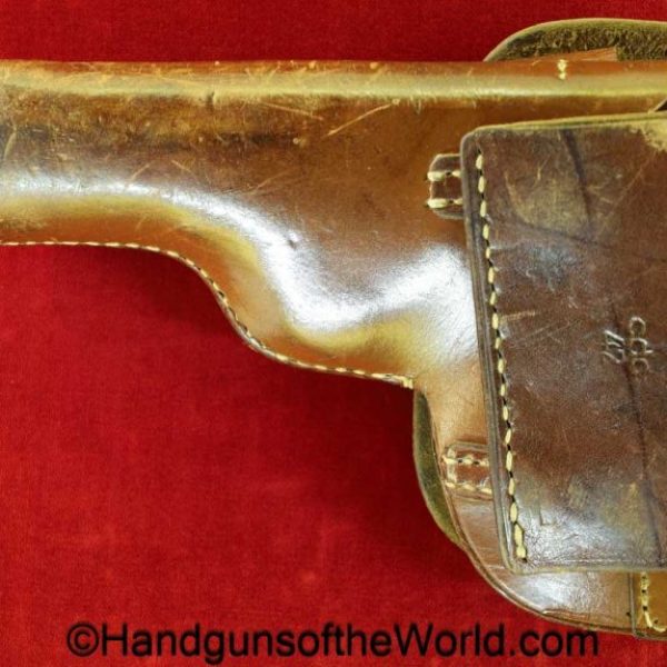 Femaru, P.Mod 37, Holster, brown, leather, Theuermann, dropping, pattern, CDC42, Luftwaffe, Eagle 2, original, collectible, E/2, German, Germany, WWII, WW2