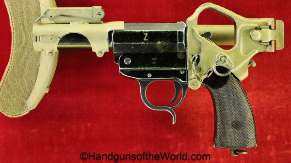 German, Sturm Pistole, 26.5mm, with Folding Stock, Z, Pistol, Pistole, Sturm, Sturmpistole, Germany, WWII, WW2, handgun, pistol, flare, collectible, non-FFL