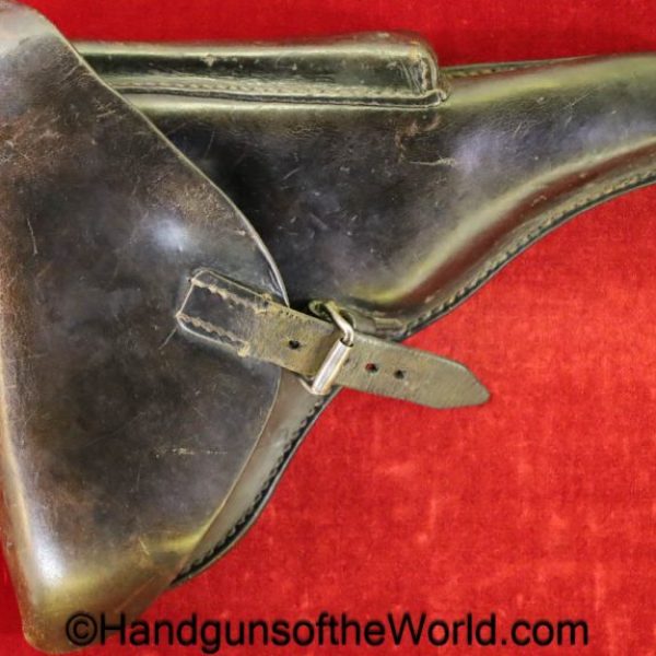 Luger, P.08, Holster, German, WWII, black, leather, hard shell, hardshell, original, collectible, Germany, WW2, P08, P 08, P-08, handgun, pistol