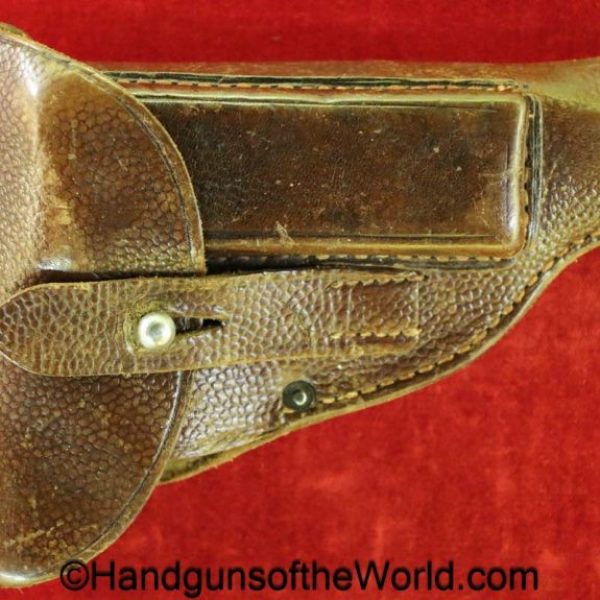 Mauser, 1914, Holster, German, WWI, Dated, 1918, brown, leather, pebble grain, general purpose pattern, original, collectible, WW1, Germany, model