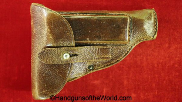 Mauser, 1914, Holster, German, WWI, Dated, 1918, brown, leather, pebble grain, general purpose pattern, original, collectible, WW1, Germany, model