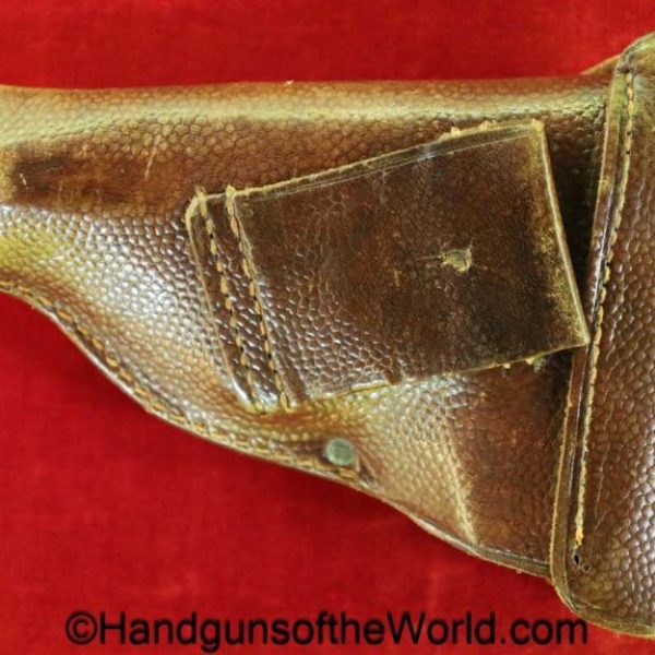 Mauser, 1914, Holster, German, WWI, Dated, 1918, brown, leather, pebble grain, general purpose pattern, original, collectible, WW1, Germany, model
