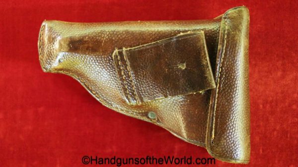 Mauser, 1914, Holster, German, WWI, Dated, 1918, brown, leather, pebble grain, general purpose pattern, original, collectible, WW1, Germany, model