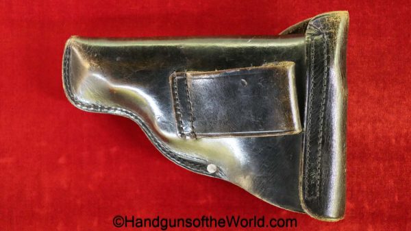 Sauer, 38H, Holster, German, Police, 1942, black, leather, A. Fischer-Berlin, original, collectible, Germany, WWII, WW2, 38, handgun, pistol, hand gun