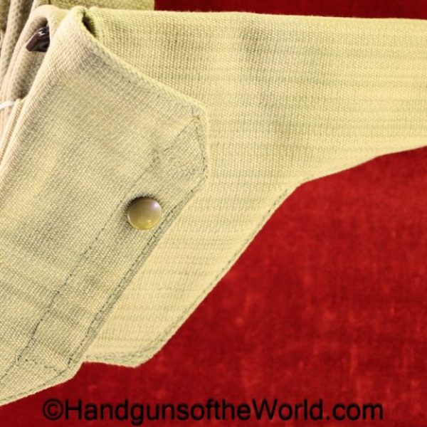 Webley, Mark IV, 38, Revolver, Holster, with Belt, beige, canvas, ink stamped, D-D, British, Australian, Australia, original, collectible, .38, Enfield