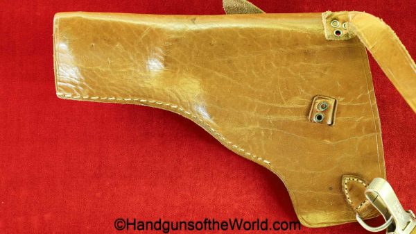 Walther, P-38, Shoulder Holster, WWII, Era, Tan, leather, unmarked, WW2, DRGM M5/8-RZM, original, collectible, German, Germany, P38, P 38, P.38, handgun