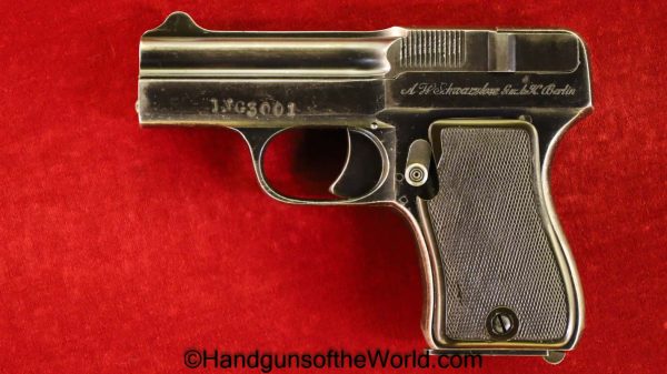 Schwarzlose, 1908, 7.65mm, Blow-Forward, Germany, German, handgun, pistol, C&R, collectible, blow forward, 7.65, 32, .32, acp, auto, pocket, model