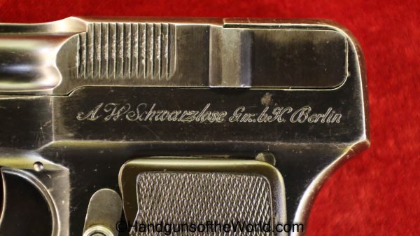 Schwarzlose, 1908, 7.65mm, Blow-Forward, Germany, German, handgun, pistol, C&R, collectible, blow forward, 7.65, 32, .32, acp, auto, pocket, model