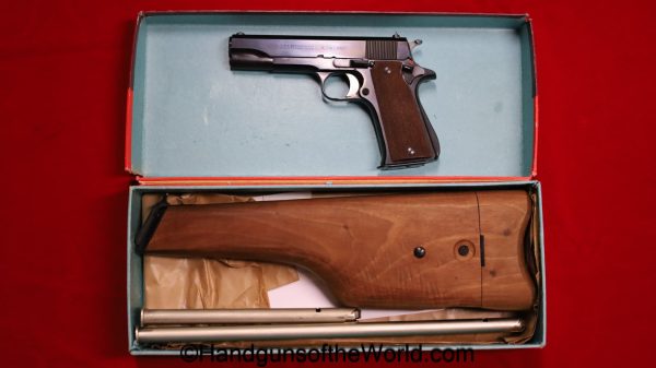 Star, Model MB, 9mm, Full Stock, Rig, with Box, Mint, Unfired, 1975, Handgun, Pistol, C&R, Collectible, MB, Model, Stock, Stocked, Full, Spain, Spanish