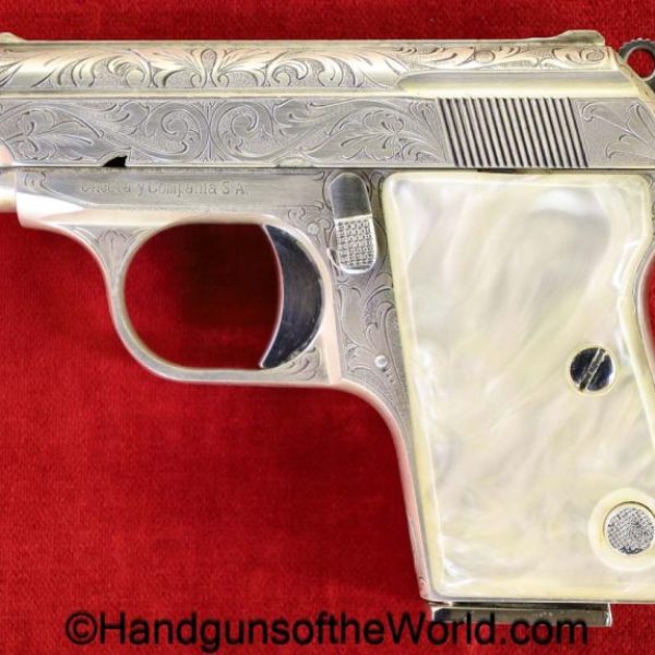 Astra, Cub, .22 Short, Factory Engraved, with Box, 2002, .22, 22, Short, S, Boxed, Spain, Spanish, handgun, pistol, C&R, collectible, VP, Vest Pocket, 1966