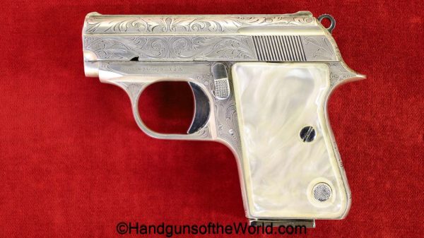Astra, Cub, .22 Short, Factory Engraved, with Box, 2002, .22, 22, Short, S, Boxed, Spain, Spanish, handgun, pistol, C&R, collectible, VP, Vest Pocket, 1966