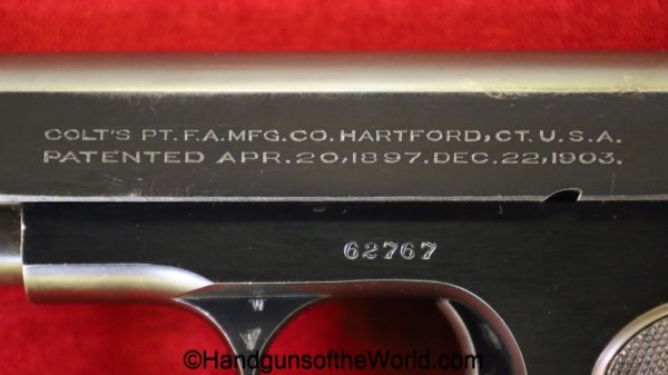 Colt, 1908, .380, 1923, handgun, pistol, C&R, collectible, pocket, pocket hammerless, M, model, 380, acp, auto, Americana, American, US, USA, America