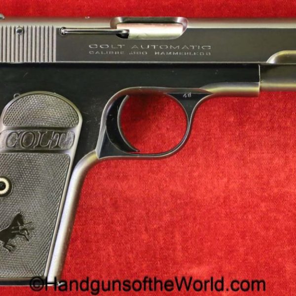 Colt, 1908, .380, 1923, handgun, pistol, C&R, collectible, pocket, pocket hammerless, M, model, 380, acp, auto, Americana, American, US, USA, America
