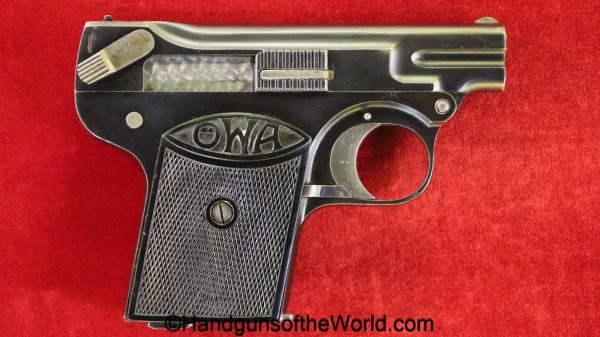 OWA, 1922, 6.35mm, Late Model, Excellent, handgun, pistol, C&R, collectible, VP, Vest Pocket, Austria, Austrian, 6.35, 25, .25, acp, auto, German, Germany