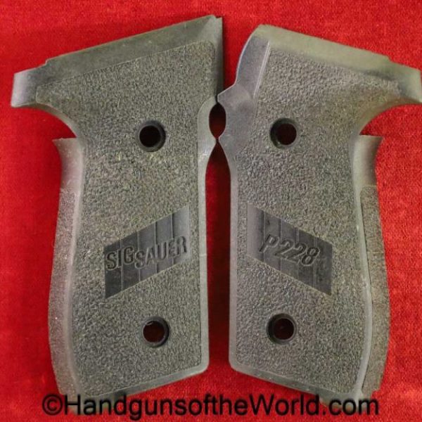 SIG, P-228, Grips, original, collectible, P228, P 228, Sauer, Sig Sauer, Sig-Sauer, grip, pair, set, handgun, hand gun, pistol, German, Germany, W, W., West