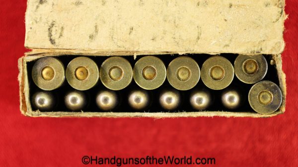 Japanese, Nambu, 8mm, Ammo, Ammunition, 8x22, Japan, WWII, WW2, 17.2, 1942, February, original, collectible, WWII, WW2, Boxed, with Box, vintage, real, old