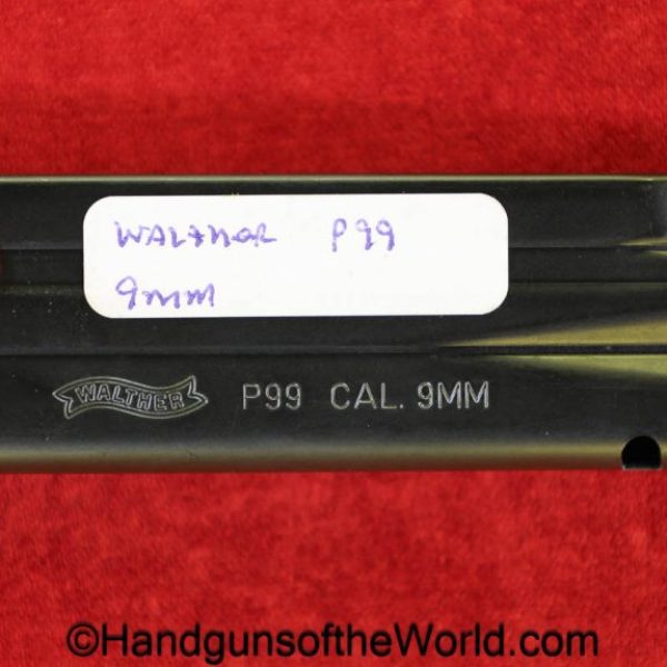 Walther, PPQ, P99, 9mm, Magazine-Clip, magazine, mag, clip, original, collectible, handgun, hand gun, pistol, real, 15, round, capacity, high, hi, cap
