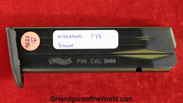 Walther, PPQ, P99, 9mm, Magazine-Clip, magazine, mag, clip, original, collectible, handgun, hand gun, pistol, real, 15, round, capacity, high, hi, cap