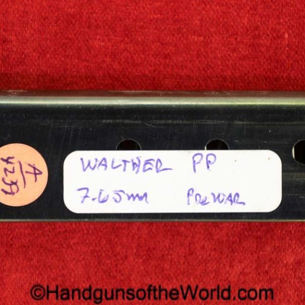 Walther, PP, 7.65mm, Magazine-Clip, with Finger Extension, magazine, mag, clip, original, collectible, Pre War, Pre-War, 7.65, 32, .32, acp, auto, pistol