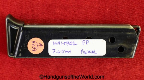 Walther, PP, 7.65mm, Magazine-Clip, with Finger Extension, magazine, mag, clip, original, collectible, Pre War, Pre-War, 7.65, 32, .32, acp, auto, pistol