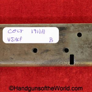 Colt, 1911A1, .45acp, Magazine, Clip, B, Marked, Mag, Original, Collectible, 1911, 45, .45, acp, auto, Handgun, Pistol, Vintage, Real, Old, Hand gun