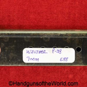 Walther, P-38, 9mm, Magazine, Clip, Mag, Original, Collectible, German, Germany, WWII, WW2, P38, P.38, P 38, Handgun, Pistol, E88, E/88, Hand gun, cyq