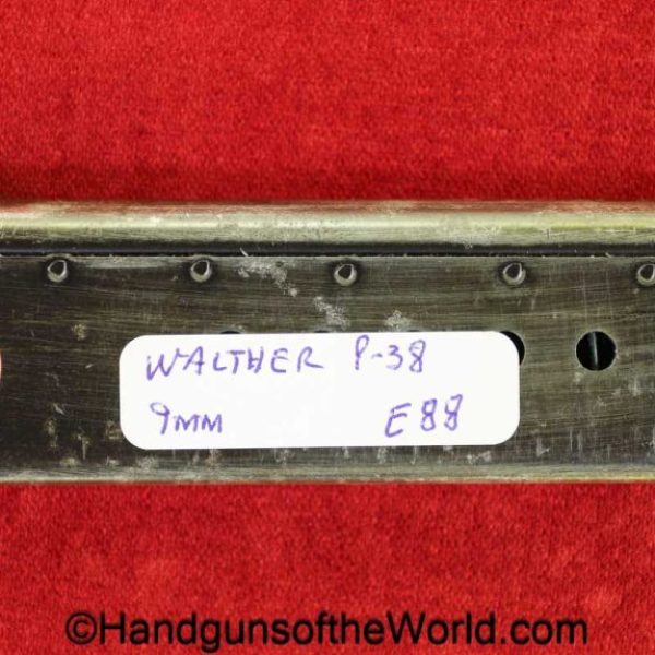 Walther, P-38, 9mm, Magazine, Clip, Mag, Original, Collectible, German, Germany, WWII, WW2, P38, P.38, P 38, Handgun, Pistol, E88, E/88, Hand gun, cyq