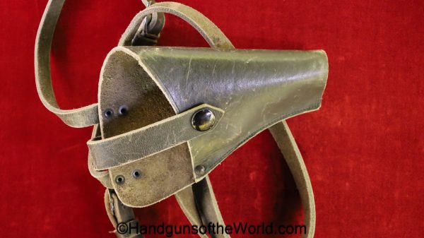 Beretta, 1934, 1935, Shoulder Holster, WWII, Era, green, leather, original, collectible, WW2, Italian, Italy, model, handgun, pistol, real, vintage, old