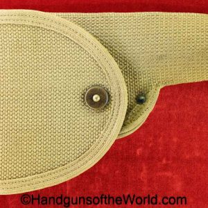 Colt, 1911, Mills, Pattern, Holster, Tan, canvas, wide flap, ink stamped, 1914, original, collectible, Americana, American, 45, .45, acp, auto, US, USA