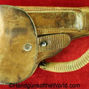 CZ-27, Holster, German, WWII, Dated, 1942, Tan, leather, original, collectible, Germany, WW2, CZ, 27, CZ27, CZ 27, handgun, pistol, Czech, Czechoslovakia