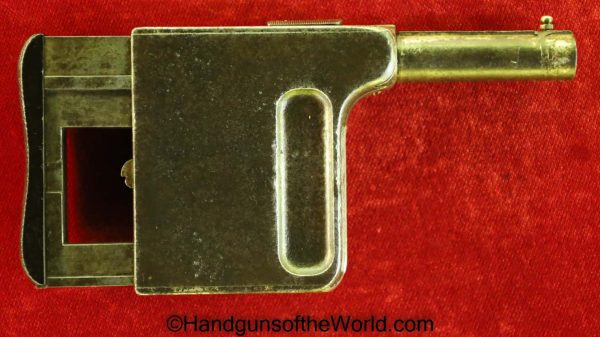 Gaulois, No 1, 8mm, Palm Pistol, French, France, No1, Factory Nickel, Nickel, handgun, pistol, collectible, antique, non-FFL, non FFL, No.1, No, 1, One
