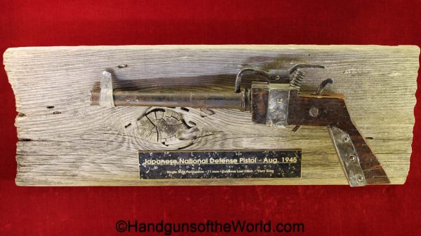Japanese, National Defense, Pistol, 11mm, with Display Board, Japan, WWII, WW2, handgun, single shot, collectible, non-FFL, non FFL, Japanese National Defense Pistol