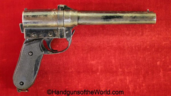Japanese, Type 4, 20mm, Double Barrel, Flare Pistol, Japan, WWII, WW2, Navy, Naval, handgun, pistol, flare, collectible, Non FFL, Non-FFL, Double, Barrel, 4