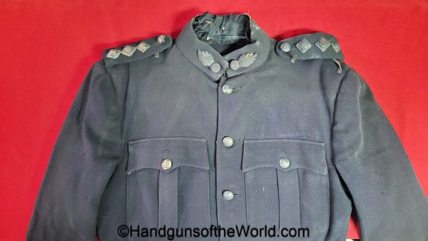 British, Royal, Field Artillery, Jacket, uniform, original, collectible, English, black, canvas, with brass buttons, Field, Artillery, RFA, Coat