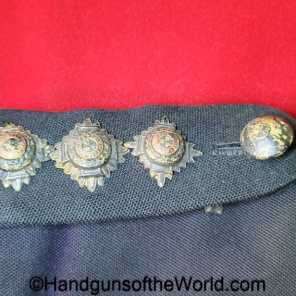 British, Royal, Field Artillery, Jacket, uniform, original, collectible, English, black, canvas, with brass buttons, Field, Artillery, RFA, Coat