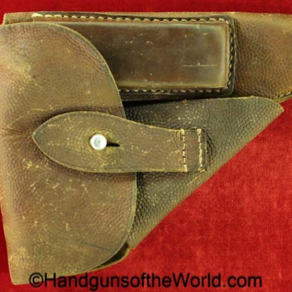 Mauser, HSc, Holster, WWII, Dated, 1943, Brown, leather, pebble grain, breakaway, BDR43, original, collectible, bdr, 43, German, Germany, WW2, model, pistol