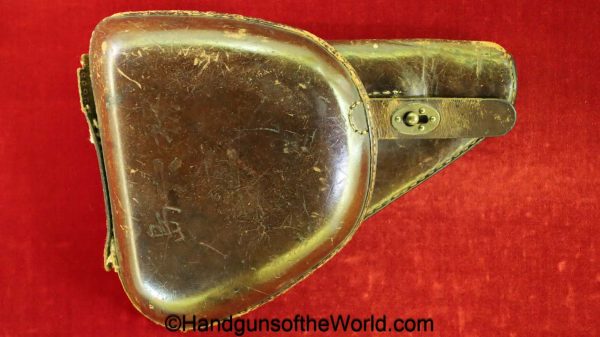 Nambu, 1904, Papa, Holster, Brown, leather, clam shell, pattern, original, collectible, Japan, Japanese, model, clamshell, ammo loops, ammo loop
