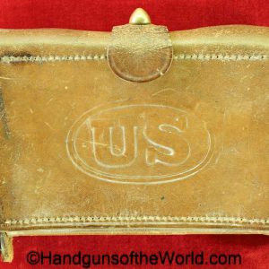 US, M1874, McKeever, .45-70, Ammo Pouch, Tan, leather, Rock Island Arsenal, 1903, HEK, original, collectible, 1874, Model, 45-70, Ammo, Ammunition, Pouch