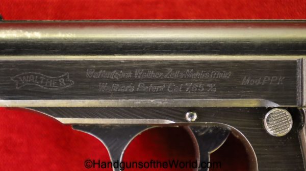 Walther, PPk, 7.65mm, SS, Contract, 2 Matching Magazines, Holster, Capture Paper, handgun, pistol, C&R, collectible, German, WWII, WW2, Germany, 32, .32, 7.65