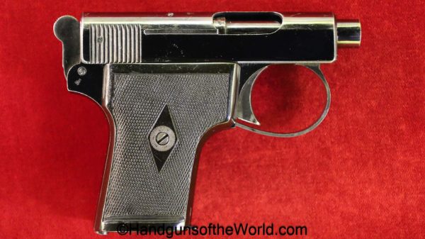 Webley & Scott, 1907, 6.35mm, Retailer Marked, Webley, model, 6.35, 25, .25, acp, auto, handgun, pistol, C&R, collectible, VP, Vest Pocket, British