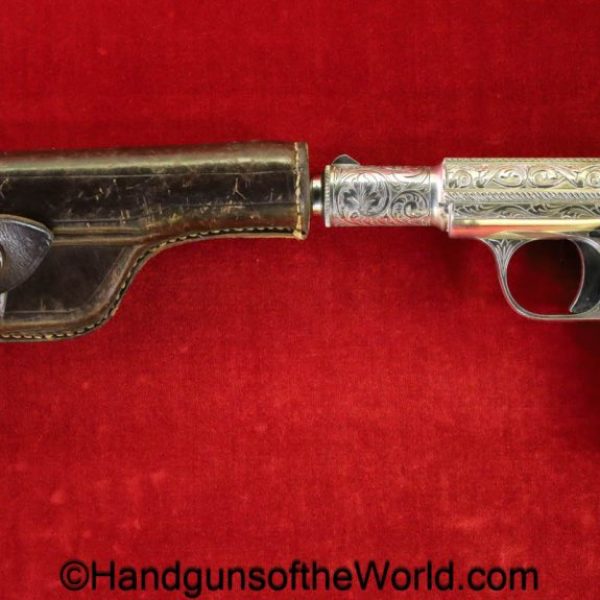 Astra, 3003, 7.65mm, Factory Engraved, Silver Finish, with Holster, 3000, Spain, Spanish, handgun, pistol, C&R, collectible, pocket, 1953, factory silver