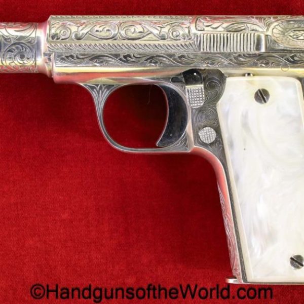 Astra, 3003, 7.65mm, Factory Engraved, Silver Finish, with Holster, 3000, Spain, Spanish, handgun, pistol, C&R, collectible, pocket, 1953, factory silver