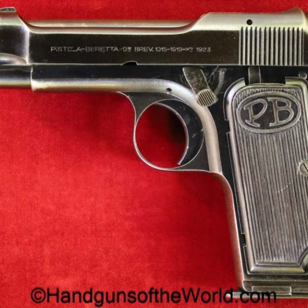 Beretta, 1923, 9mm, Italian, RE Proofed, with a Stock Slot, Slotted, Italy, military, handgun, pistol, C&R, collectible, model, Stock Slot, hand gun