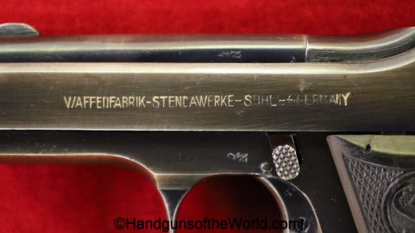 Stendawerk, Pocket, 7.65mm, Late Variation, Stenda, German, Germany, handgun, pistol, C&R, collectible, 7.65, 32, .32, acp, auto, Late, vintage