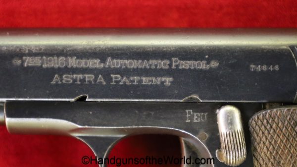Esperanza y Unceta, Astra, 1916, 7.65mm, model, Spain, Spanish, handgun, pistol, C&R, collectible, Ruby, pocket, 7.65, 32, .32, acp, auto, hand gun