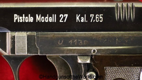 CZ-27, 7.65mm, U-Block, Test, Pistol, handgun, pistol, C&R, collectible, CZ, 27, CZ27, CZ 27, WWII, WW2, U, Prefix, Block, German, Germany, 32, .32