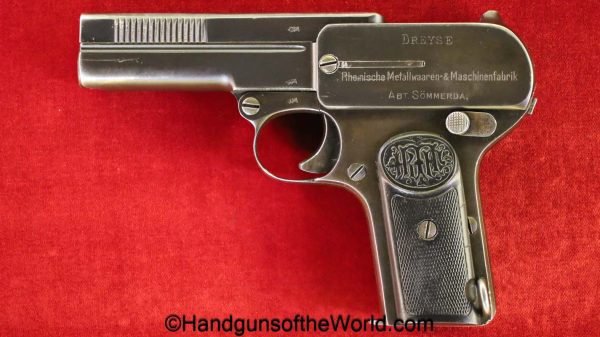 Dreyse, 1907, 7.65mm, Division Marked, Unit Marked, German, Germany, handgun, pistol, C&R, collectible, pocket, 32, .32, acp, auto, model, UG15, 1915