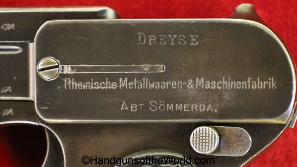 Dreyse, 1907, 7.65mm, Division Marked, Unit Marked, German, Germany, handgun, pistol, C&R, collectible, pocket, 32, .32, acp, auto, model, UG15, 1915