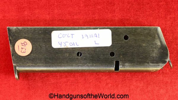 Colt, 1911A1, .45acp, Magazine, Clip, Marked, Mag, Original, Collectible, 1911, 45, .45, acp, auto, Handgun, Pistol, Vintage, Real, Old, Hand gun, L